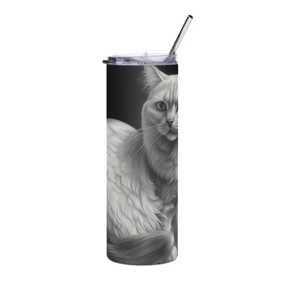 PugMug Custom White Companion Cat Stainless Steel Tumbler