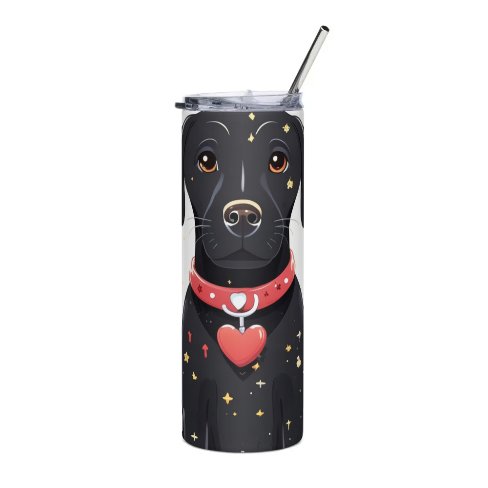 PugMug Custom Black Labrador Retriever Stainless Steel Tumbler