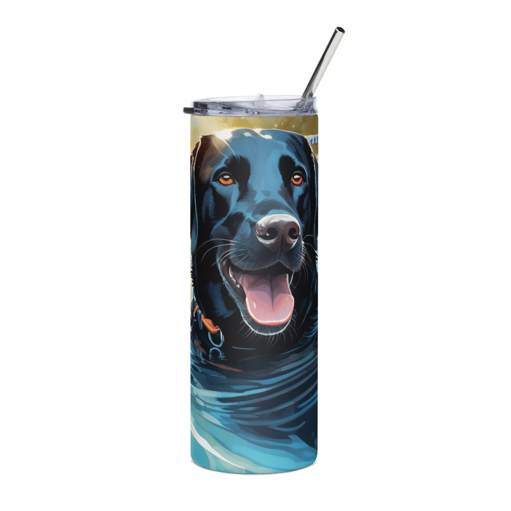 PugMug Custom Black Labrador Retriever Stainless Steel Tumbler