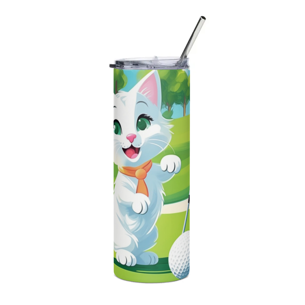 PugMug Custom White Companion Cat Stainless Steel Tumbler