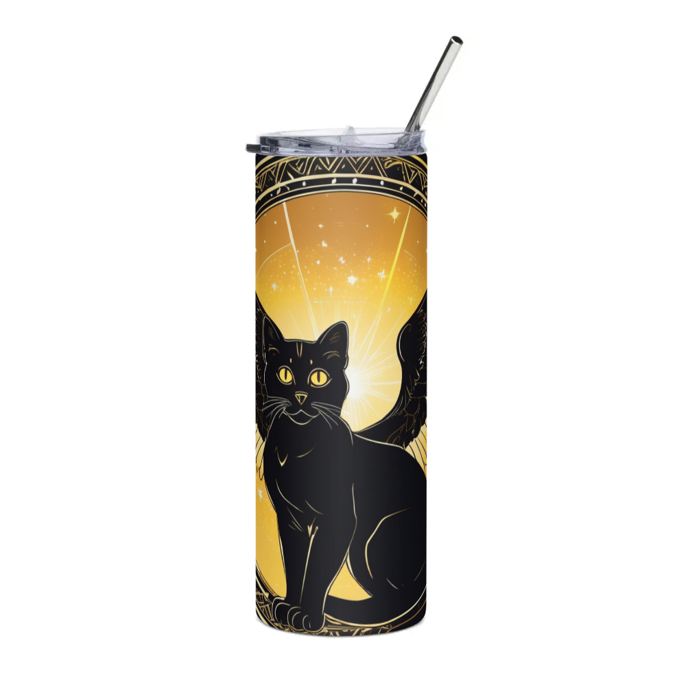 PugMug Custom Black Exotic Cat Stainless Steel Tumbler