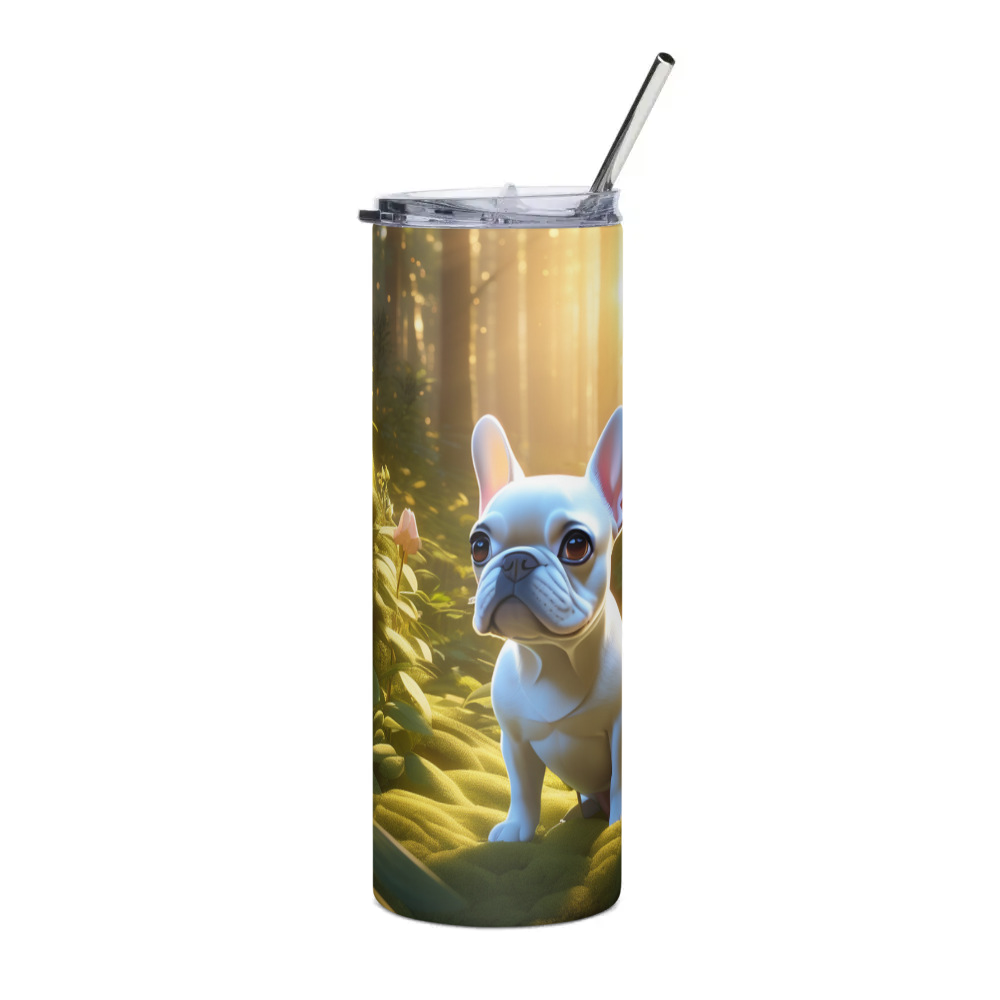 PugMug Custom White French Bulldog Stainless Steel Tumbler