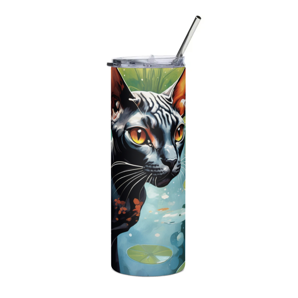 PugMug Custom Black Sphynx Cat Stainless Steel Tumbler