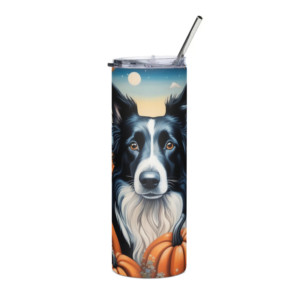 PugMug Custom Border Collie Stainless Steel Tumbler