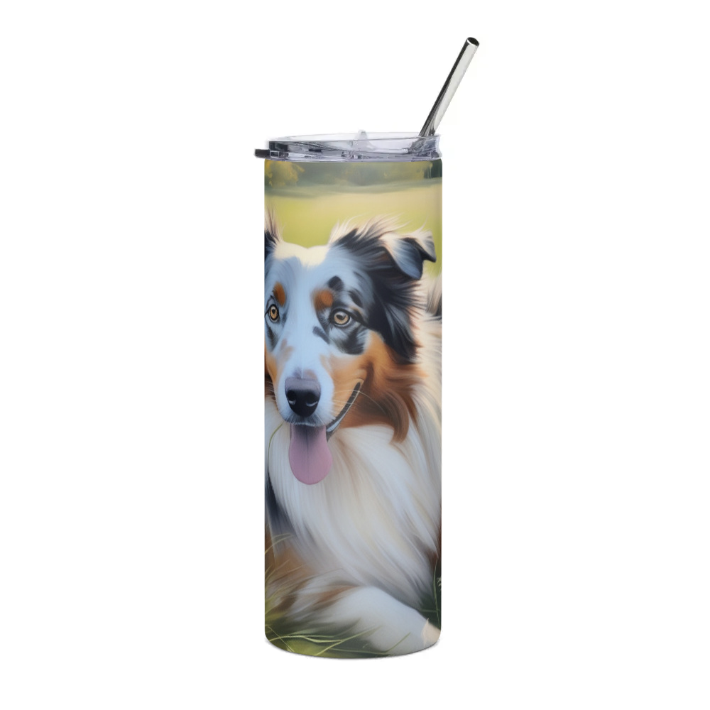 PugMug Custom Australian Shepherd Dog Stainless Steel Tumbler