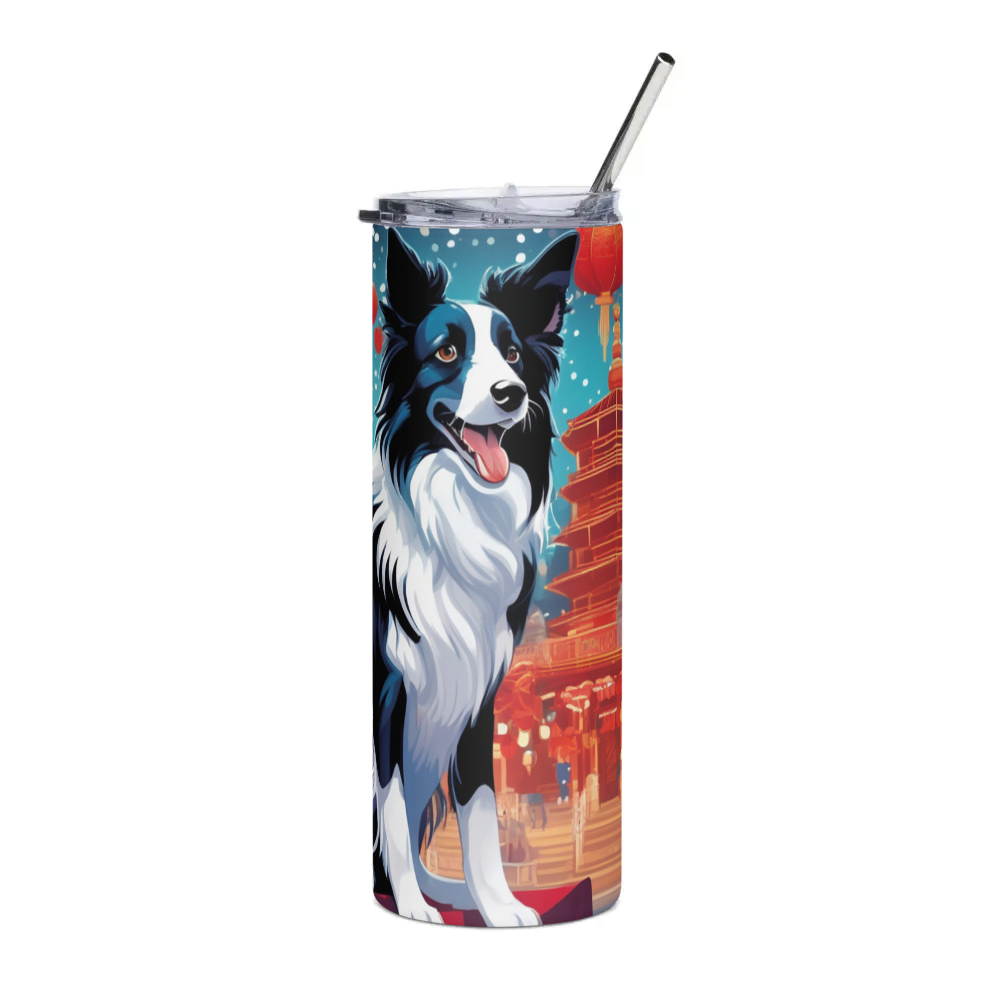 PugMug Custom Border Collie Stainless Steel Tumbler