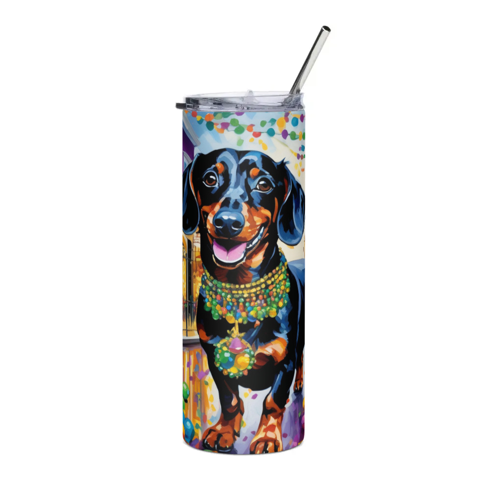 PugMug Custom Black Dachshund Stainless Steel Tumbler