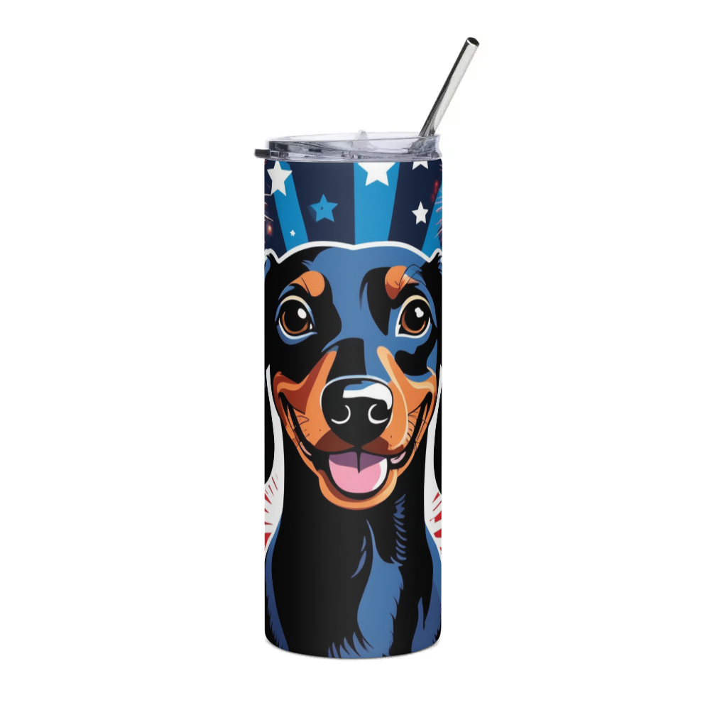 PugMug Custom Black Dachshund Stainless Steel Tumbler