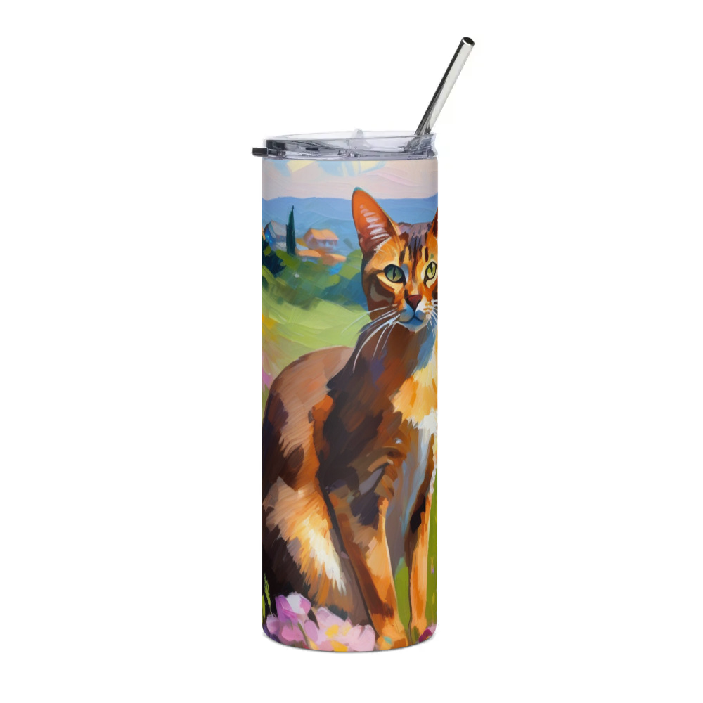 PugMug Custom Tabby Abyssinian Cat Stainless Steel Tumbler