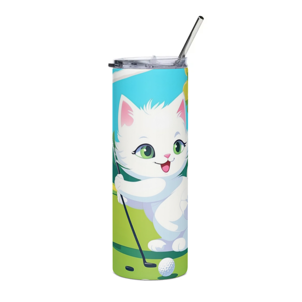 PugMug Custom White Companion Cat Stainless Steel Tumbler