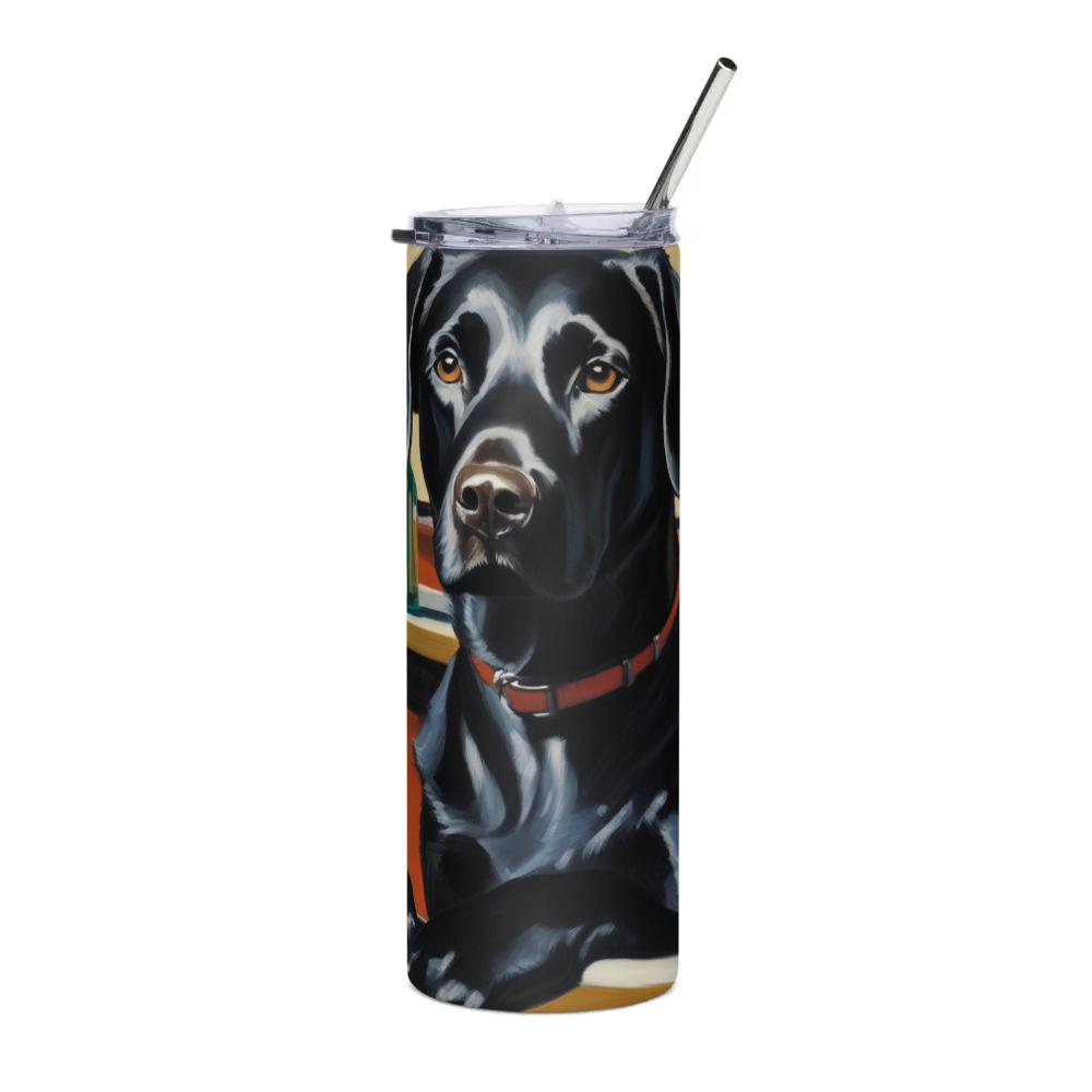 PugMug Custom Black Labrador Retriever Stainless Steel Tumbler