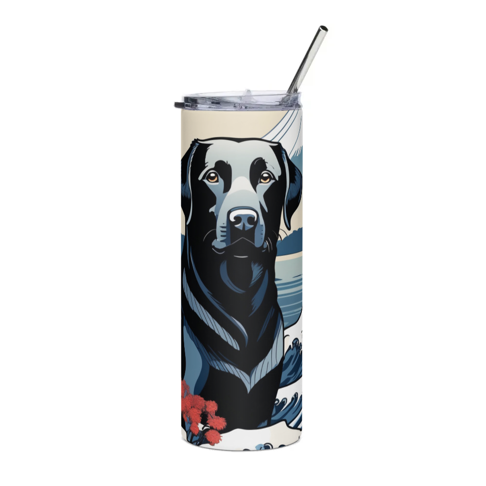 PugMug Custom Black Labrador Retriever Stainless Steel Tumbler