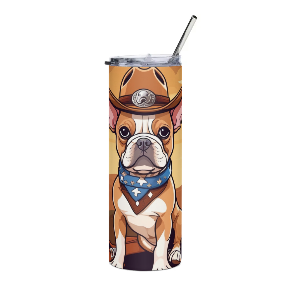 PugMug Custom Tan French Bulldog Stainless Steel Tumbler