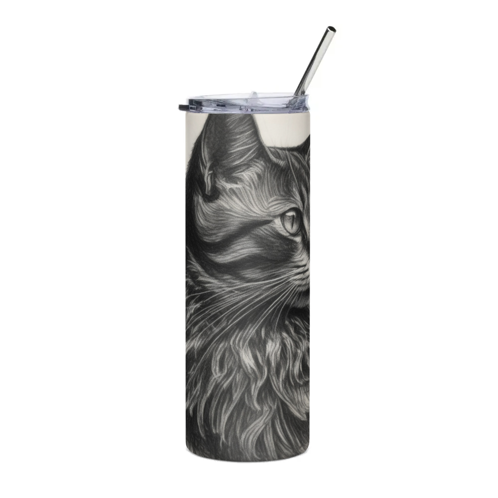 PugMug Custom Black Companion Cat Stainless Steel Tumbler
