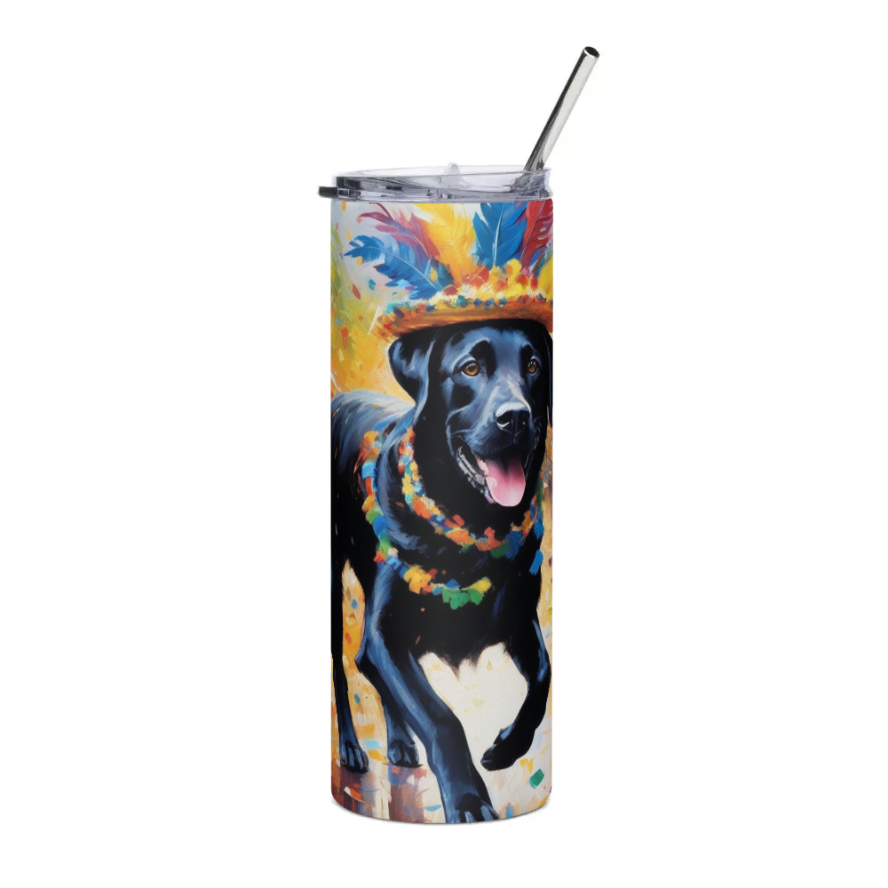 PugMug Custom Black Labrador Retriever Stainless Steel Tumbler