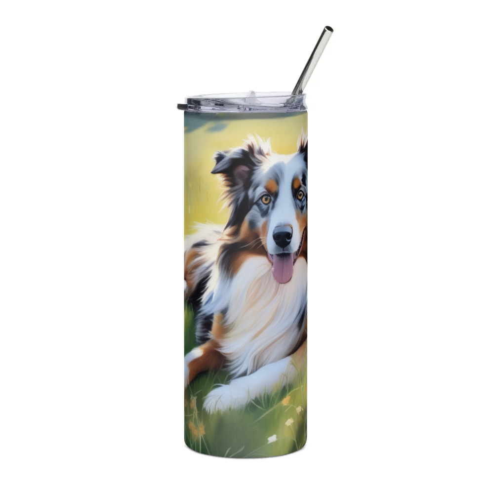PugMug Custom Australian Shepherd Dog Stainless Steel Tumbler