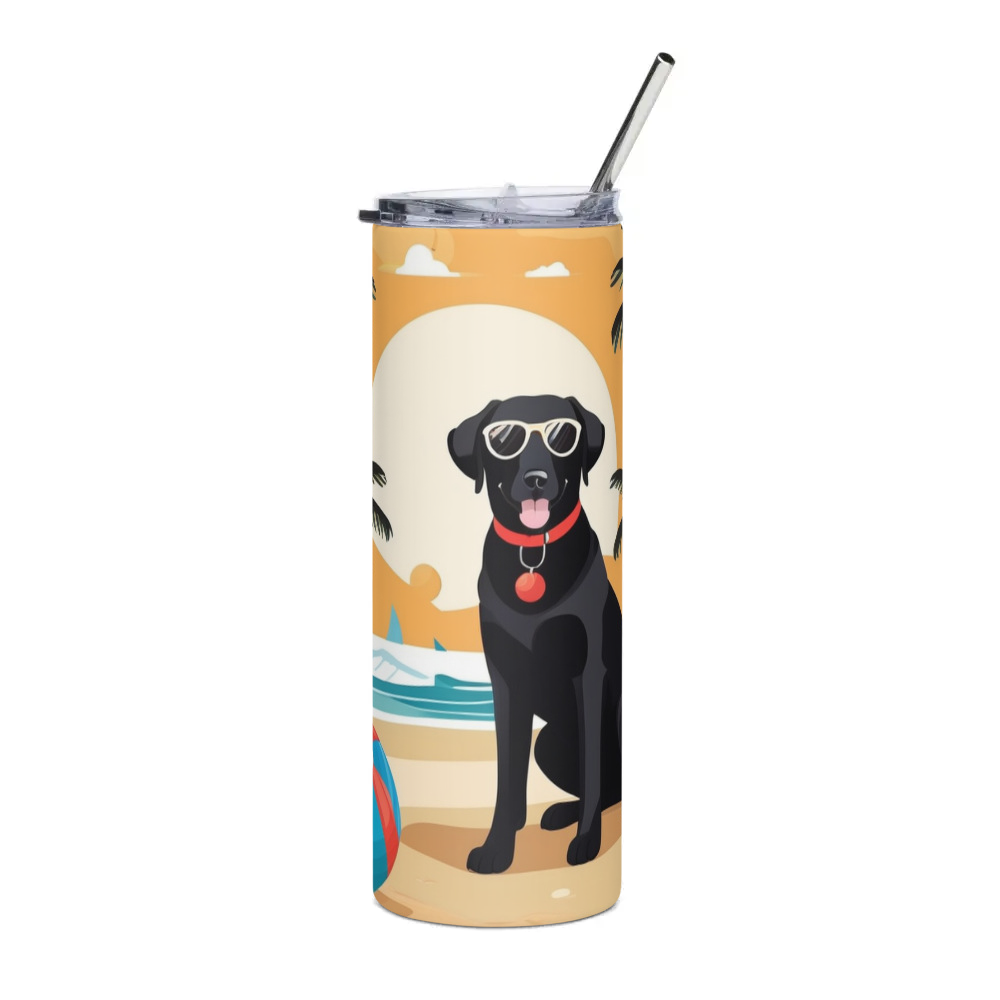 PugMug Custom Black Labrador Retriever Stainless Steel Tumbler
