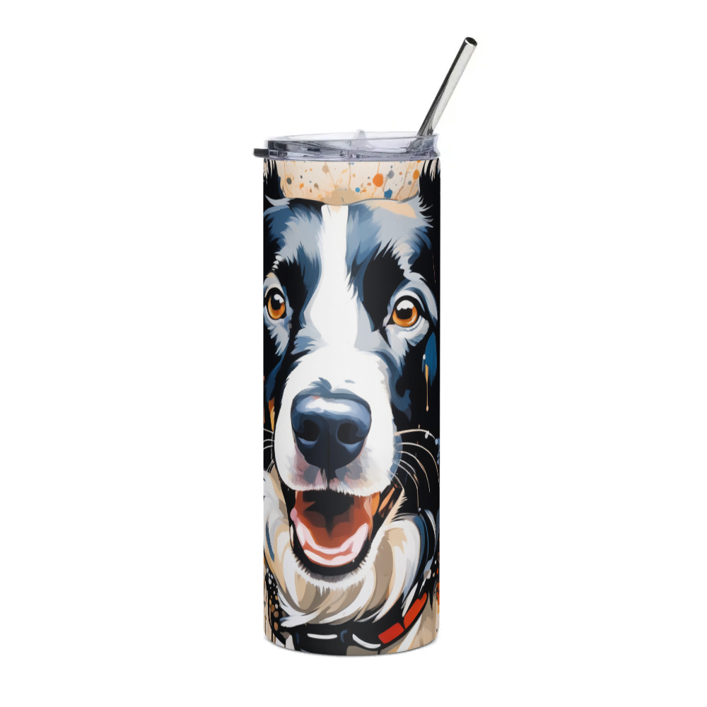 PugMug Custom Border Collie Stainless Steel Tumbler