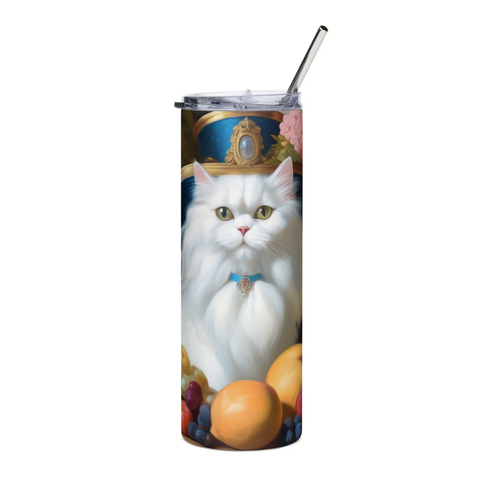 PugMug Custom White Persian Cat Stainless Steel Tumbler