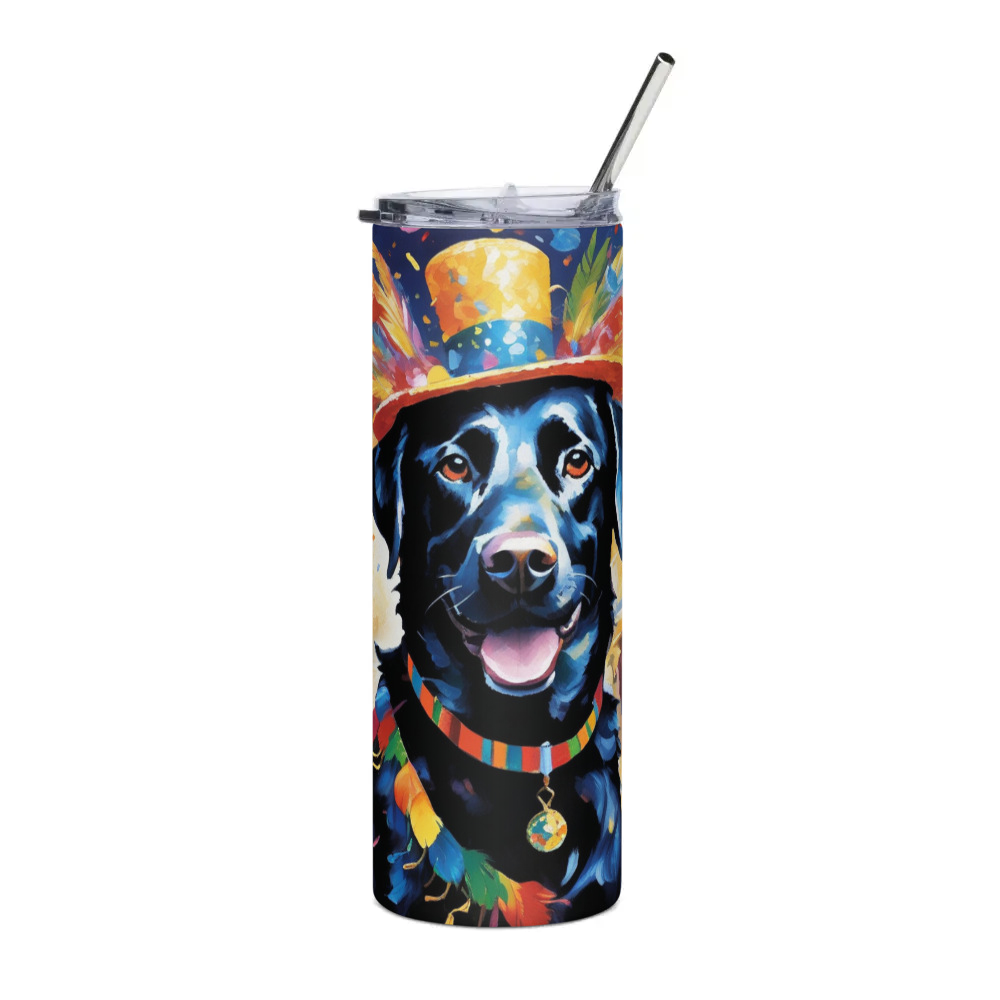 PugMug Custom Black Labrador Retriever Stainless Steel Tumbler