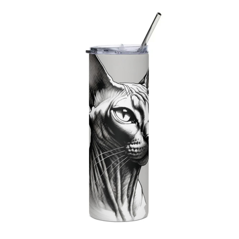PugMug Custom Black Sphynx Cat Stainless Steel Tumbler
