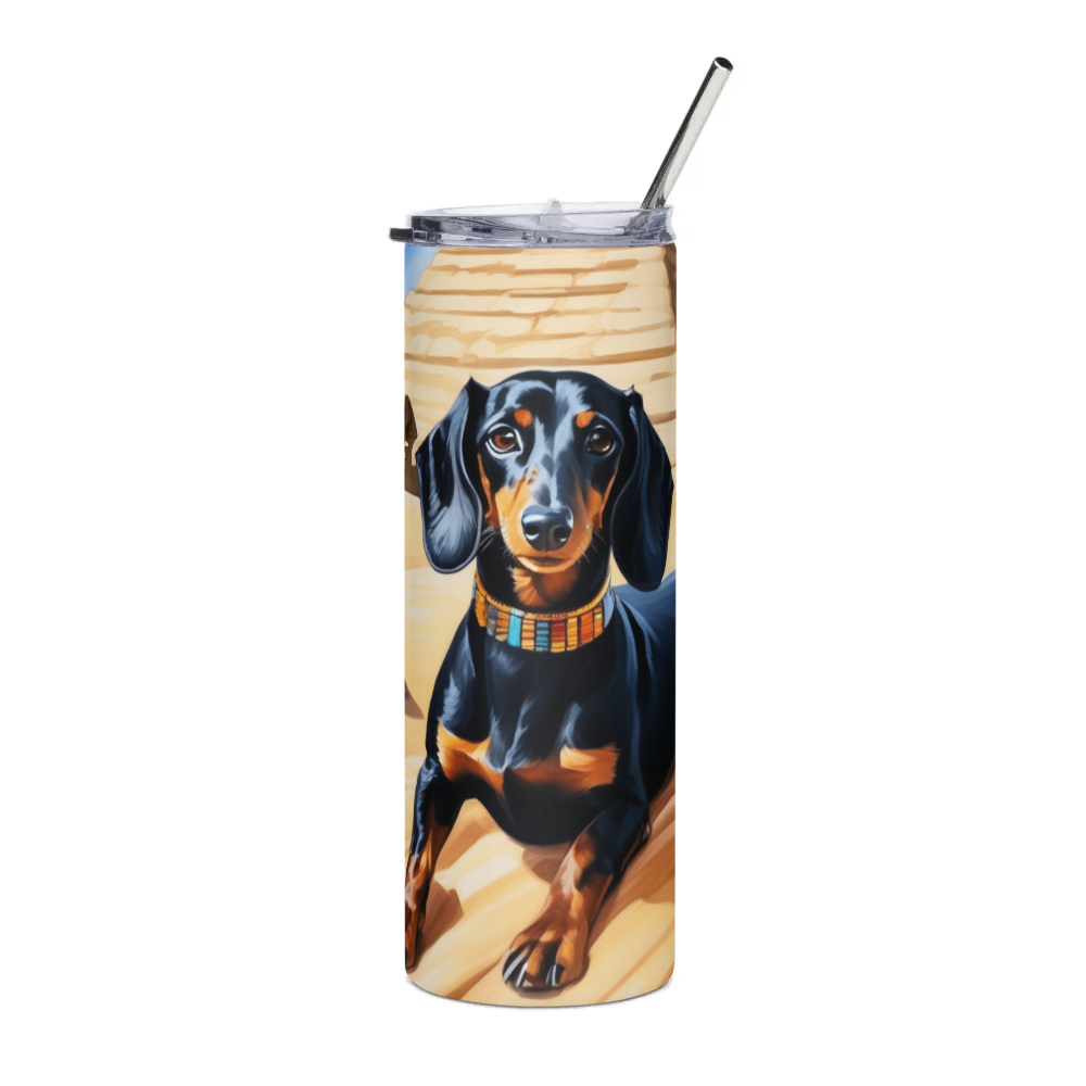 PugMug Custom Black Dachshund Stainless Steel Tumbler