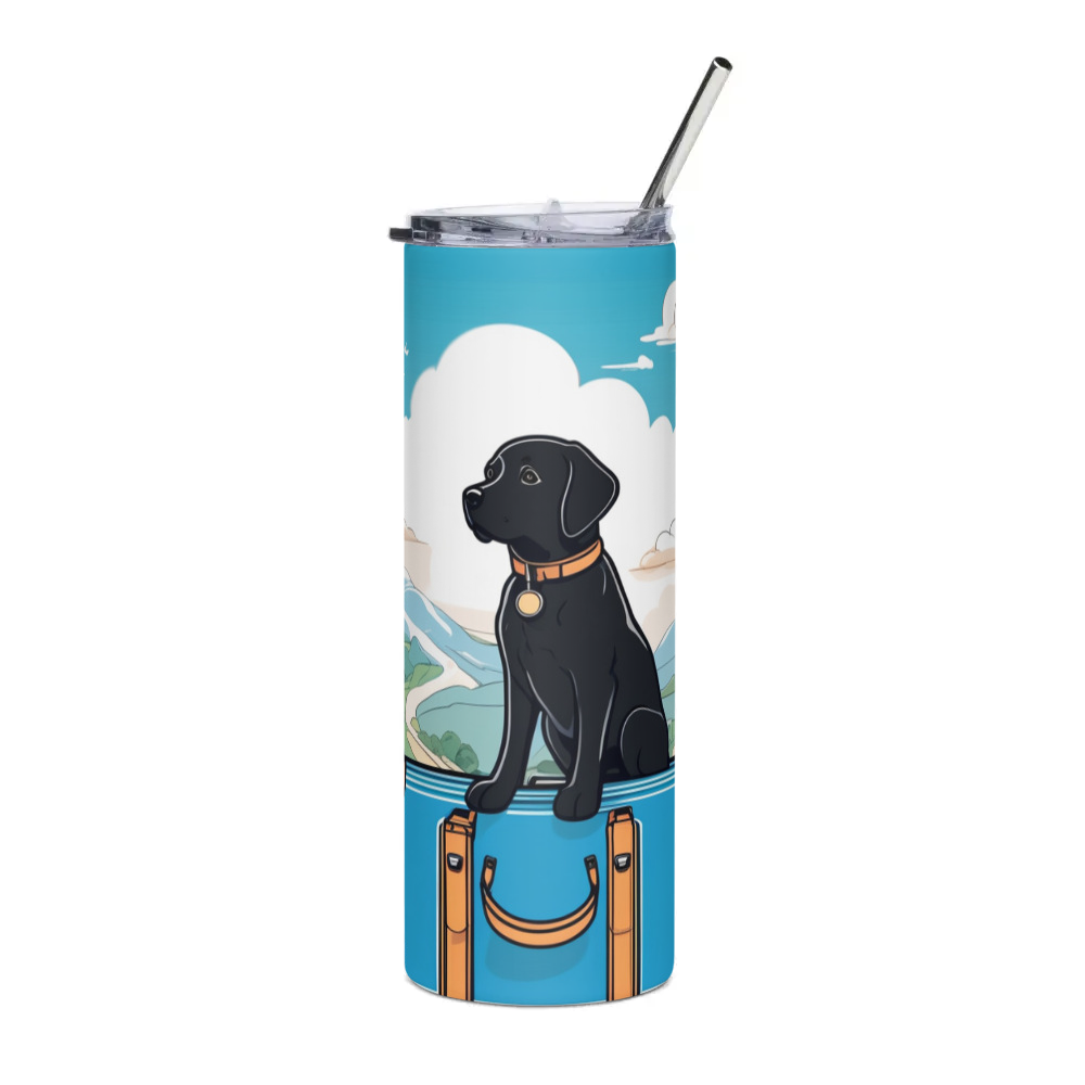 PugMug Custom Black Labrador Retriever Stainless Steel Tumbler