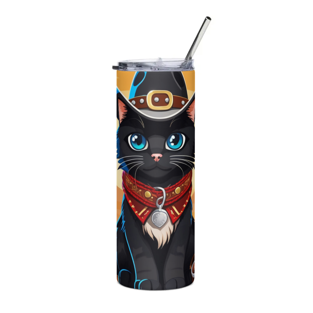 PugMug Custom Black Ragdoll Cat Stainless Steel Tumbler