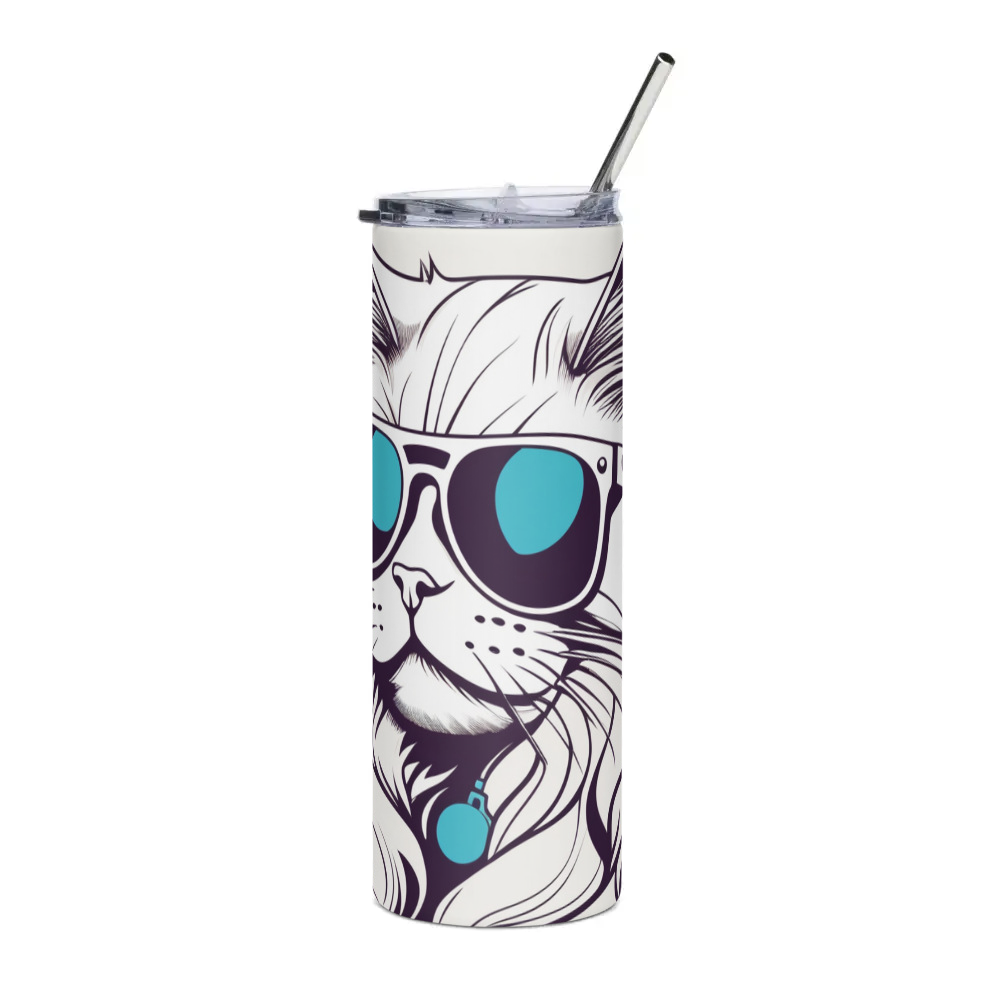 PugMug Custom White Persian Cat Stainless Steel Tumbler