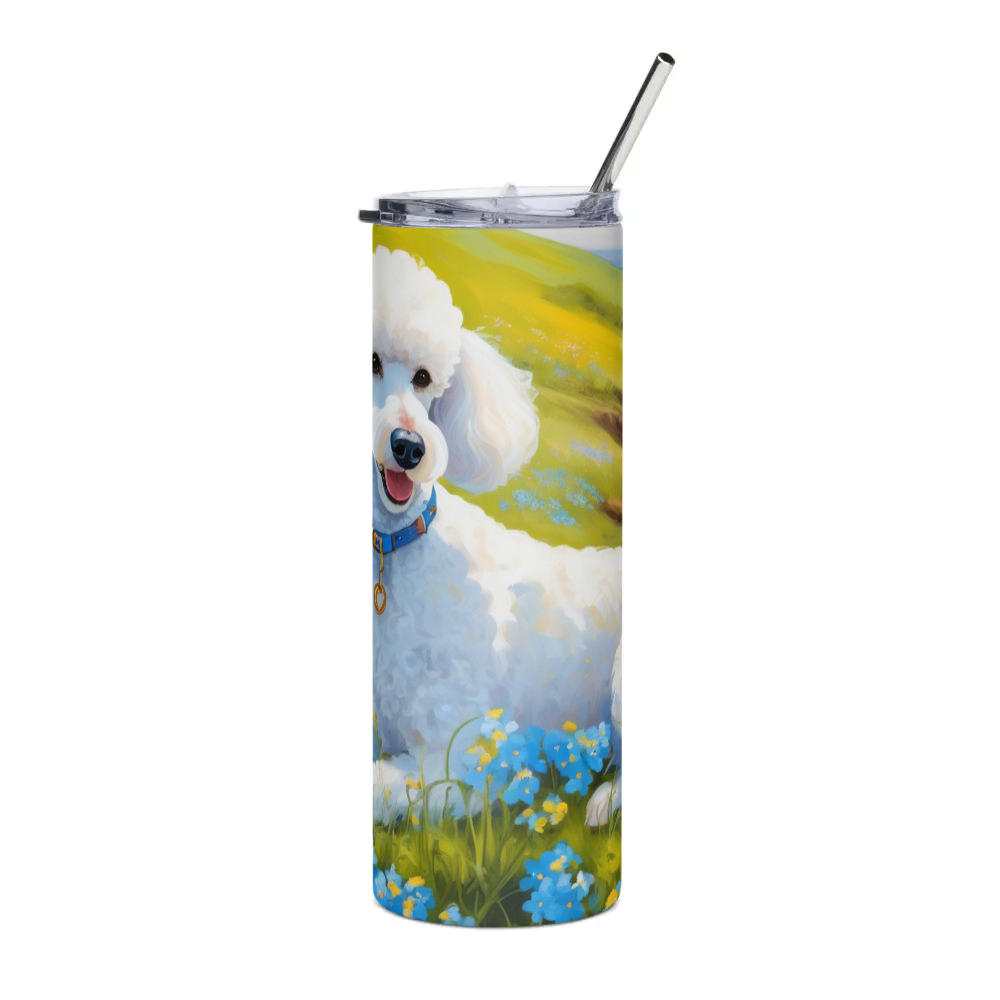 PugMug Custom White Poodle Stainless Steel Tumbler