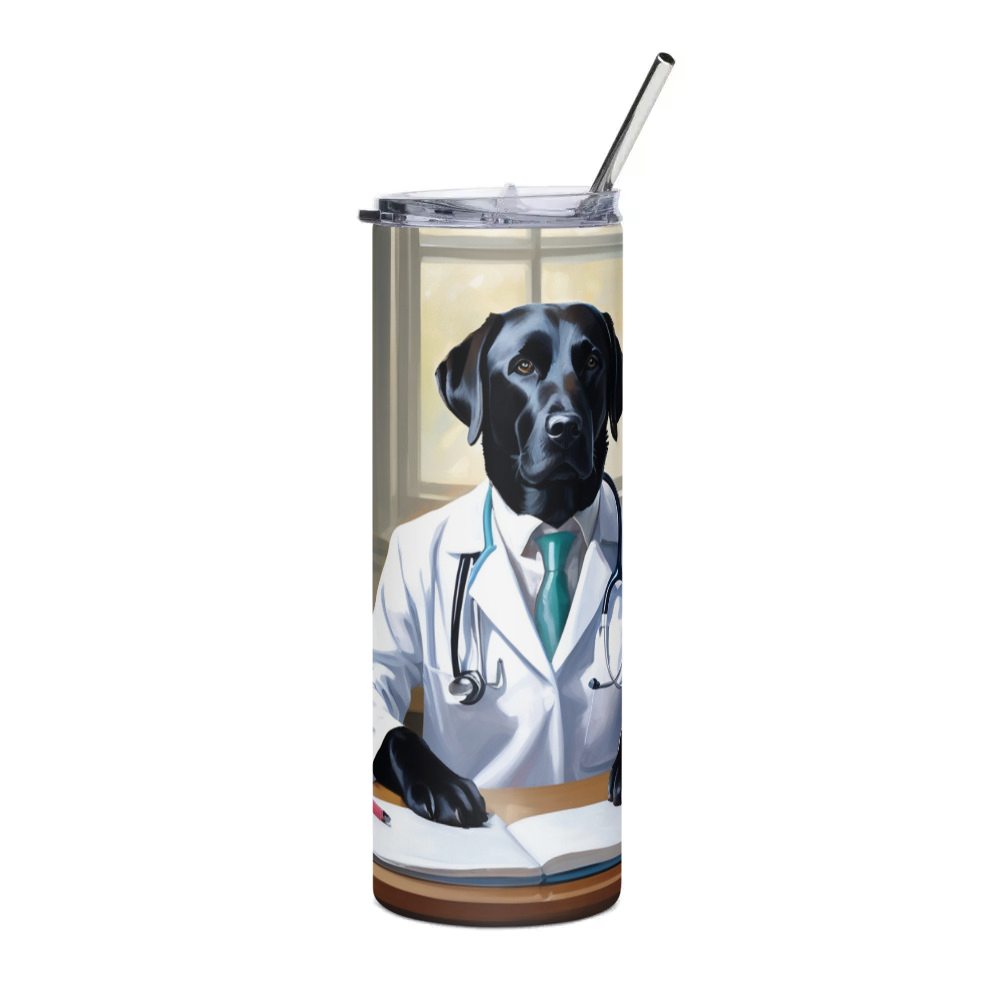 PugMug Custom Black Labrador Retriever Stainless Steel Tumbler