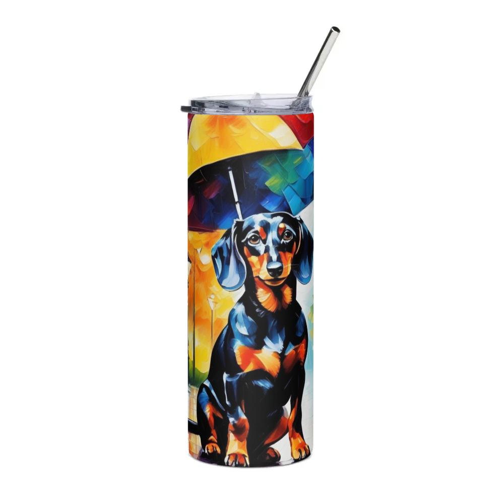 PugMug Custom Black Dachshund Stainless Steel Tumbler