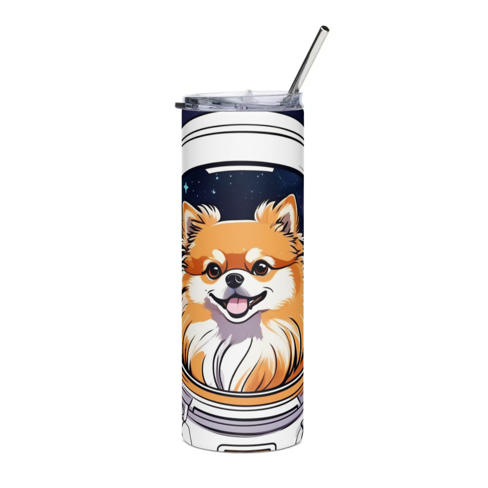 PugMug Custom Tan Pomeranian Stainless Steel Tumbler