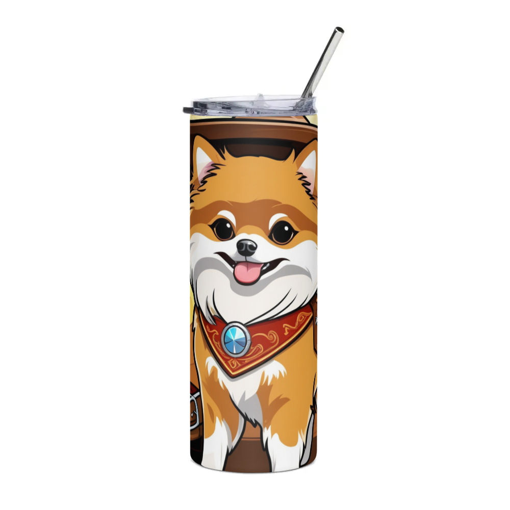 PugMug Custom Tan Pomeranian Stainless Steel Tumbler