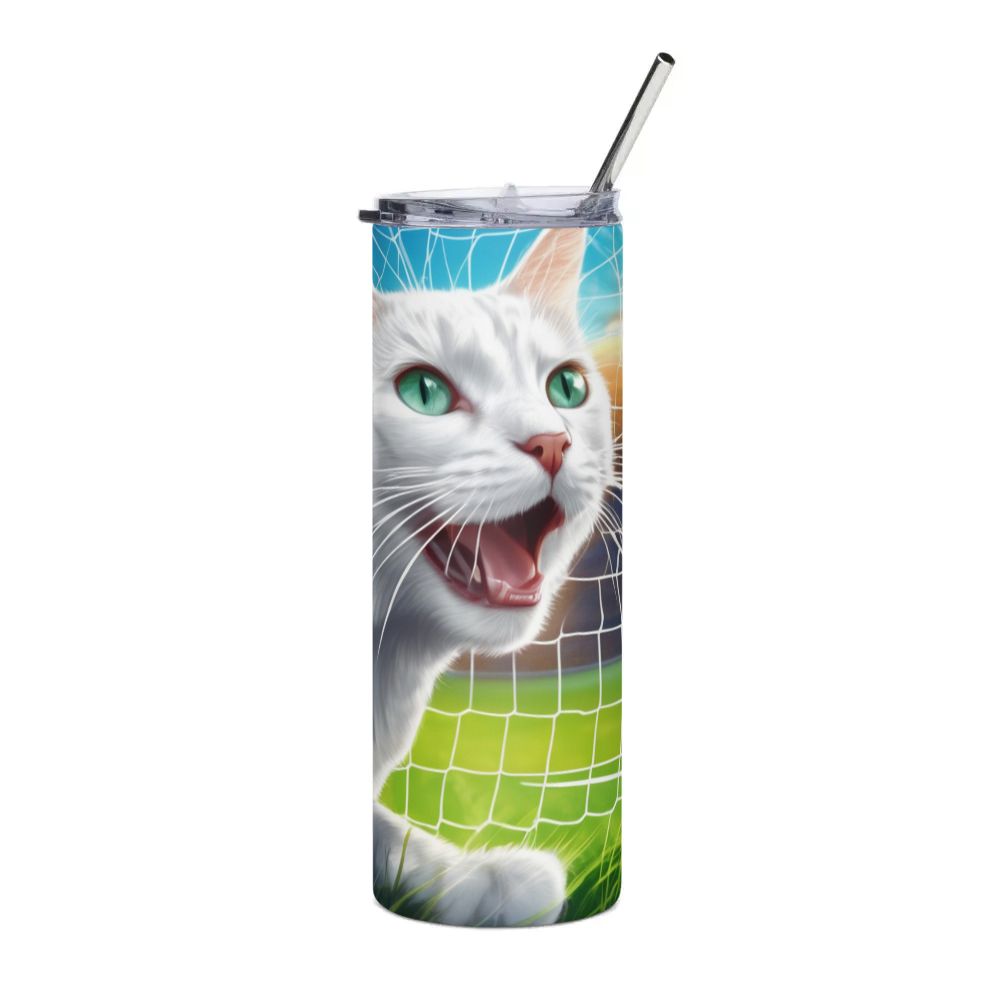 PugMug Custom White Companion Cat Stainless Steel Tumbler