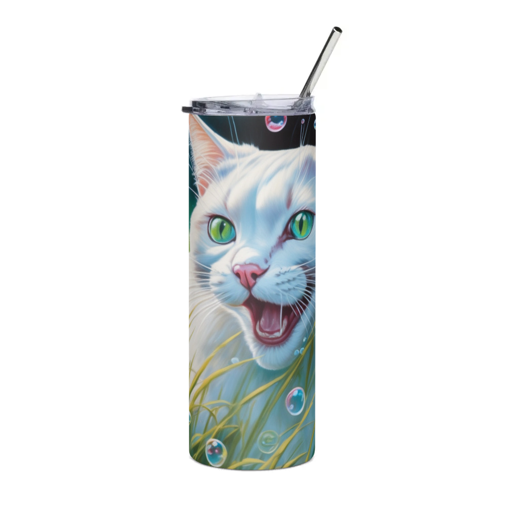 PugMug Custom White Exotic Cat Stainless Steel Tumbler