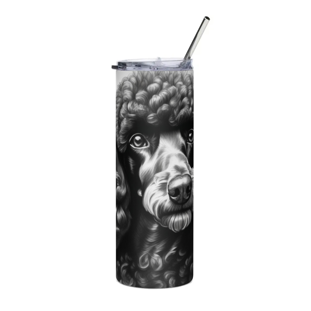 PugMug Custom Black Poodle Stainless Steel Tumbler