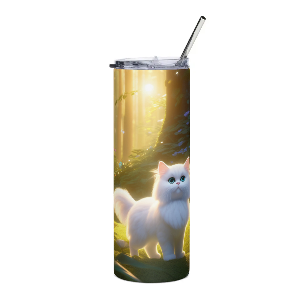 PugMug Custom White Persian Cat Stainless Steel Tumbler