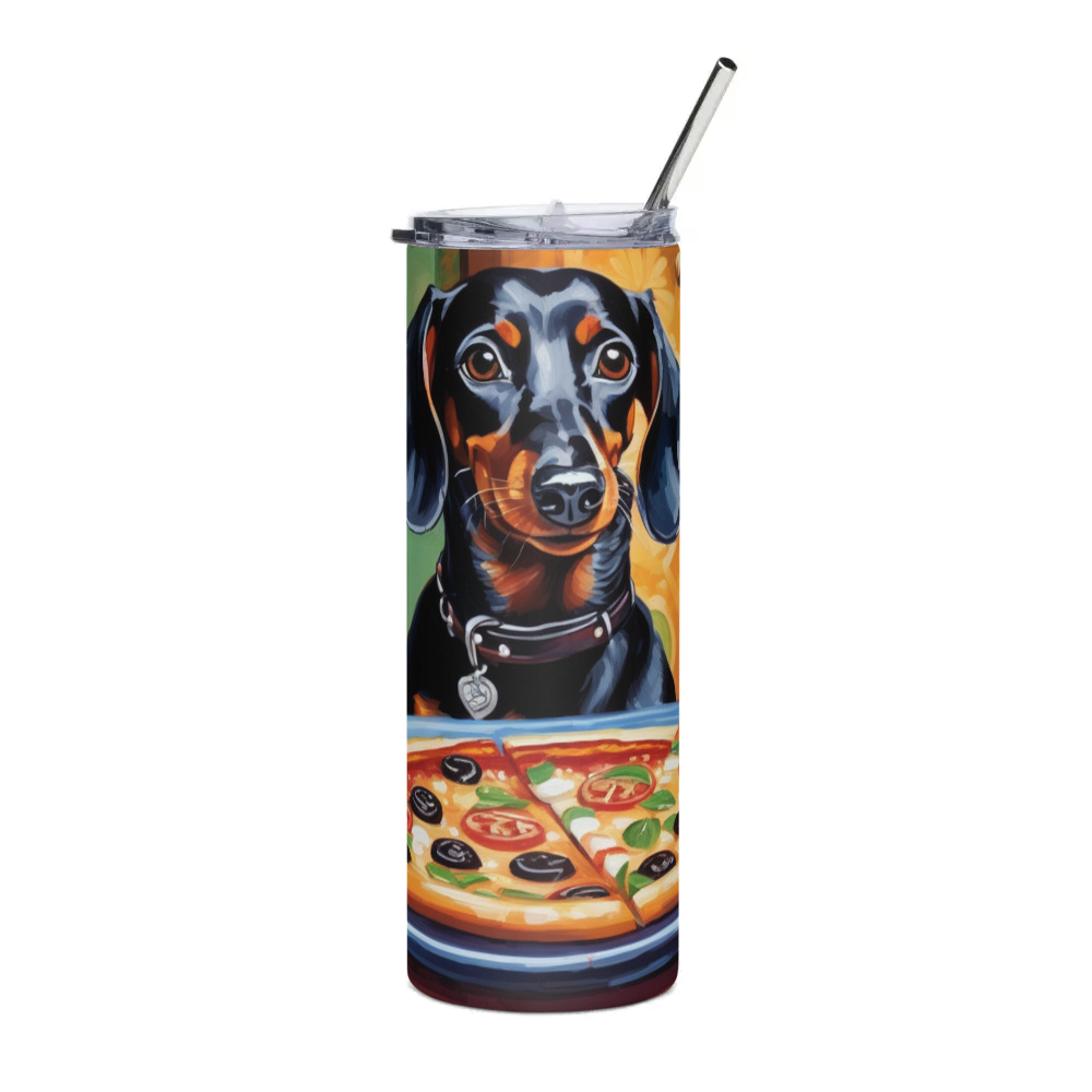 PugMug Custom Black Dachshund Stainless Steel Tumbler