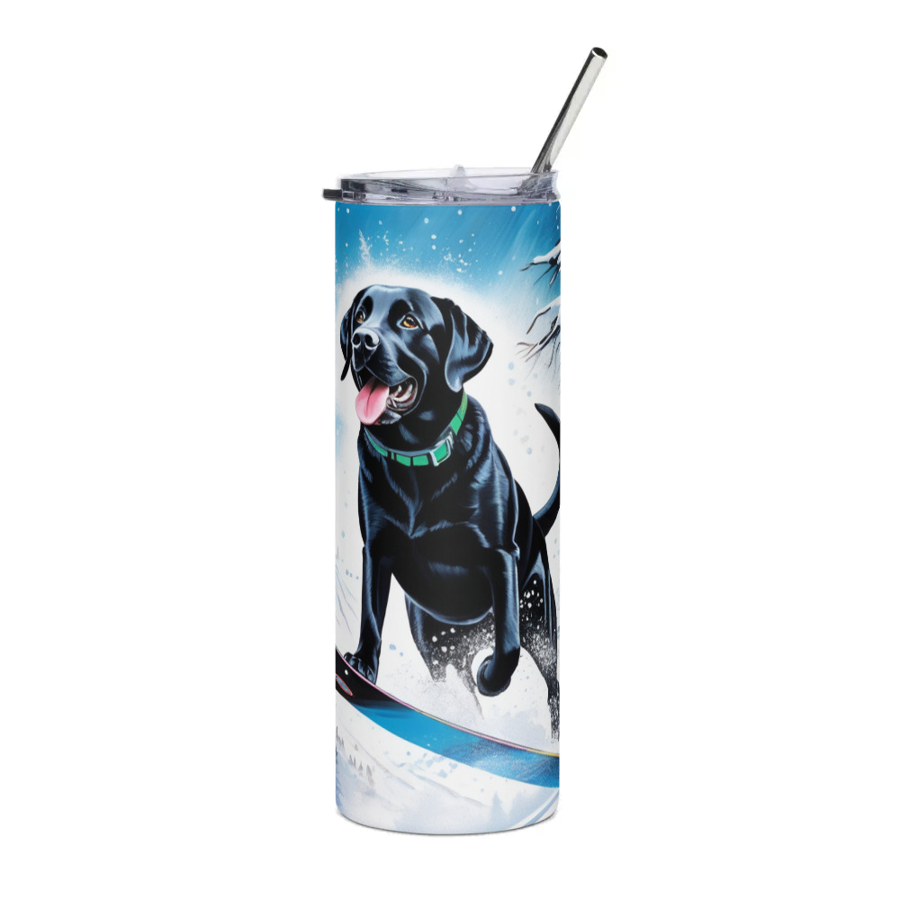 PugMug Custom Black Labrador Retriever Stainless Steel Tumbler