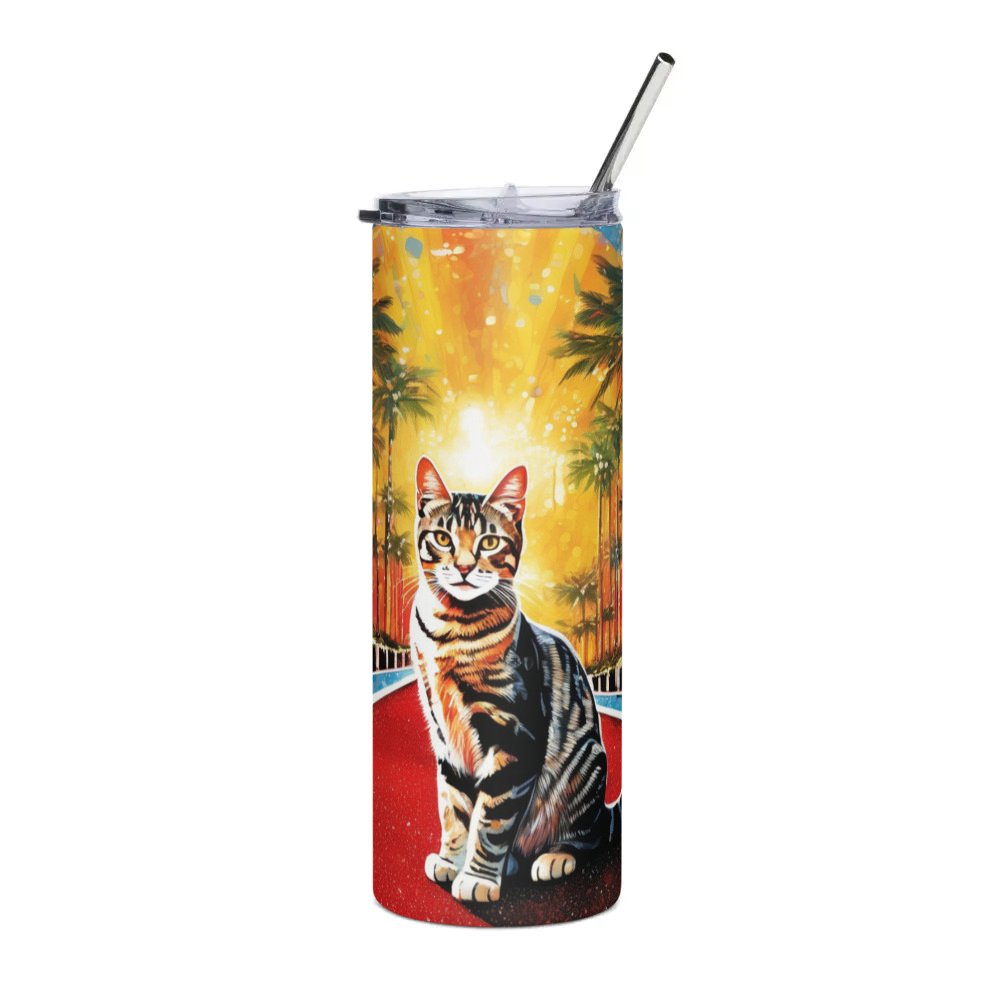 PugMug Custom Tabby Companion Cat Stainless Steel Tumbler