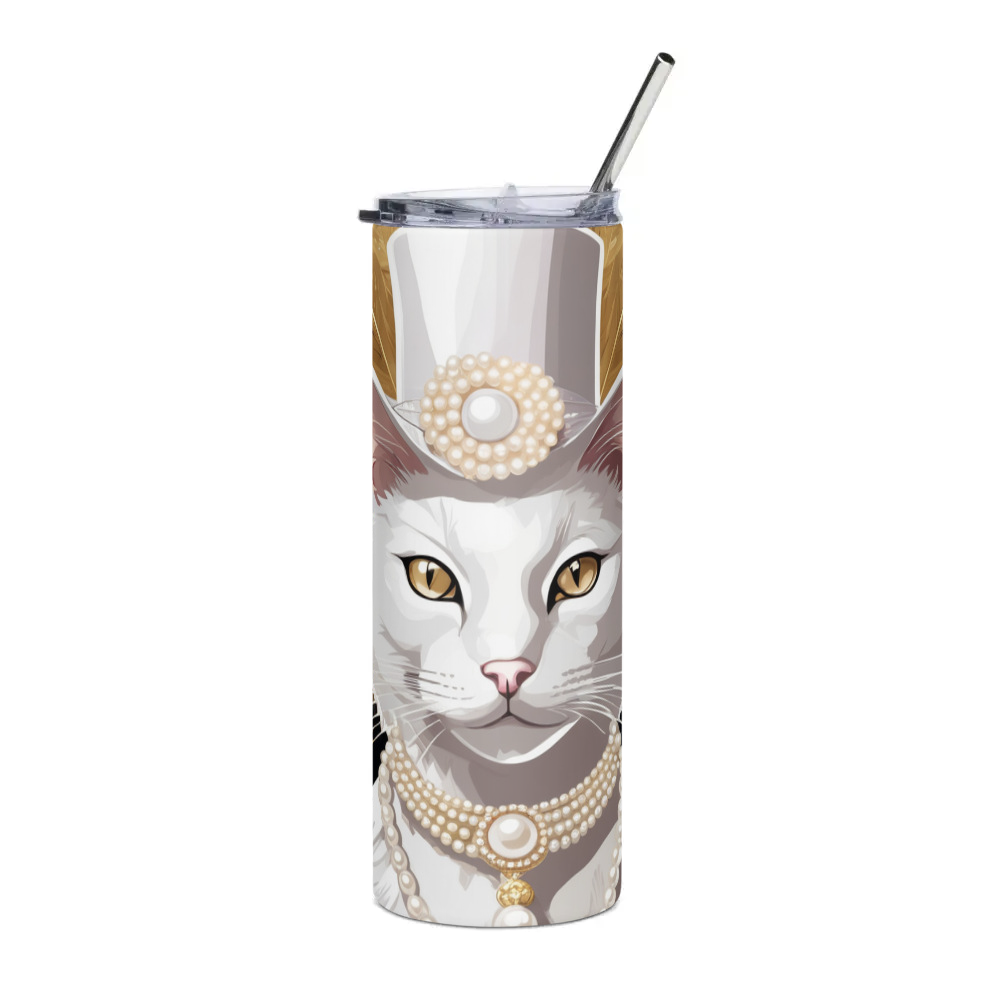 PugMug Custom White Companion Cat Stainless Steel Tumbler