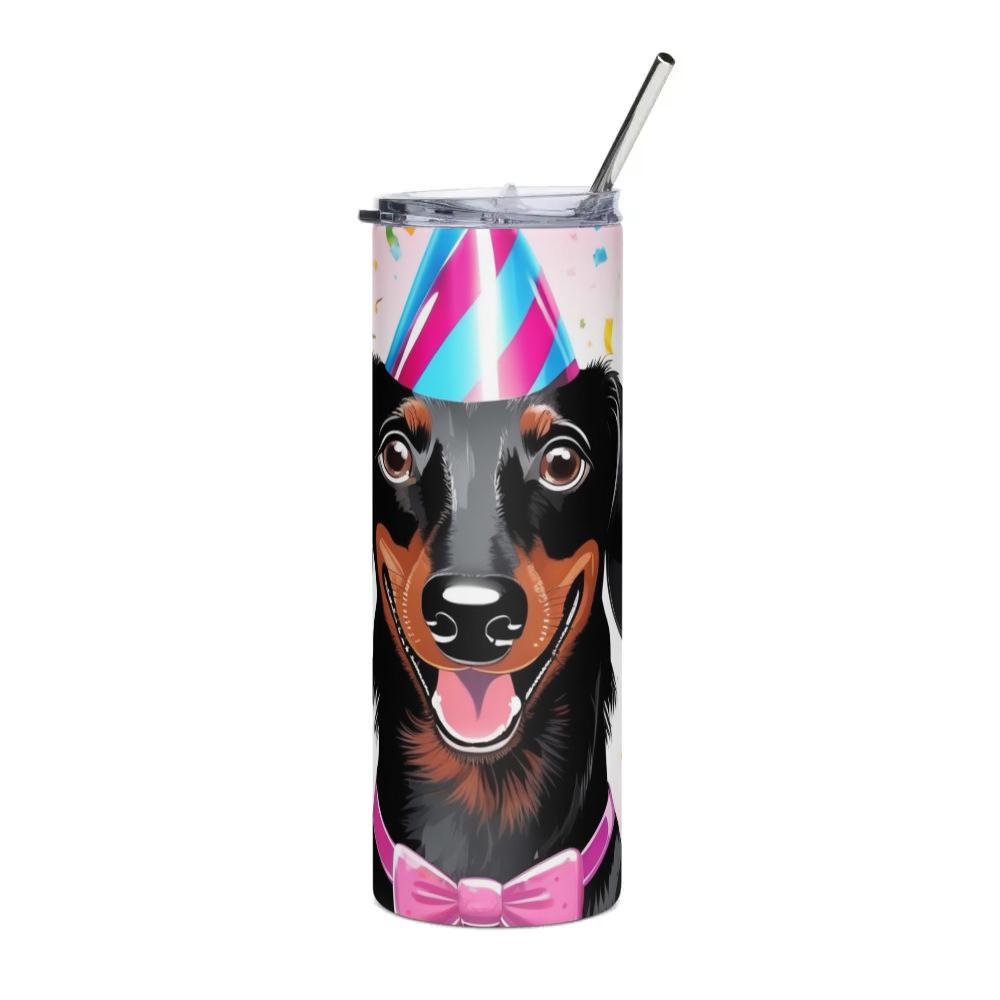 PugMug Custom Black Dachshund Stainless Steel Tumbler
