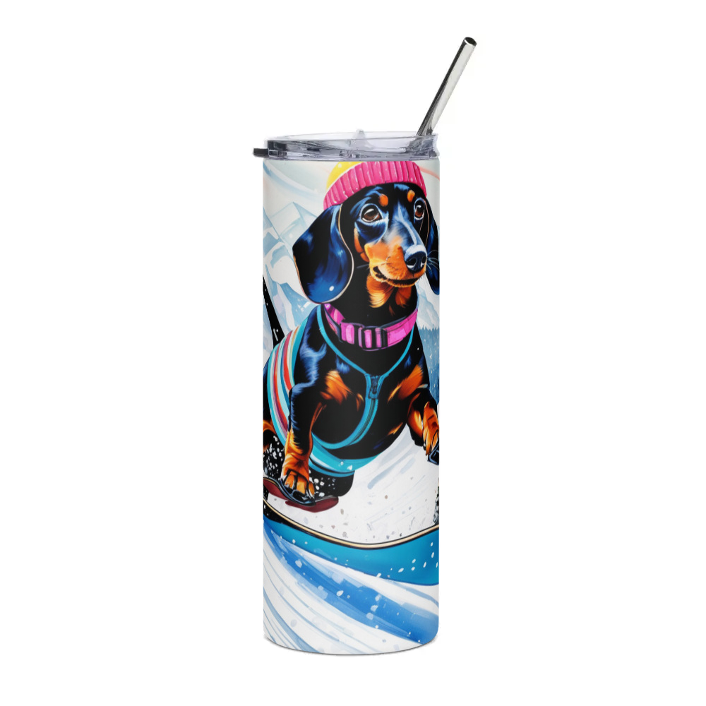 PugMug Custom Black Dachshund Stainless Steel Tumbler