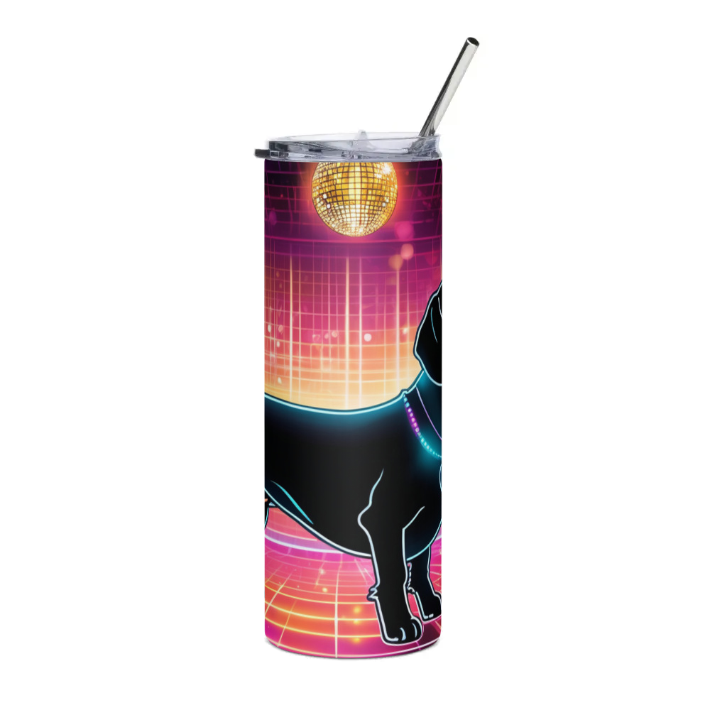 PugMug Custom Black Dachshund Stainless Steel Tumbler