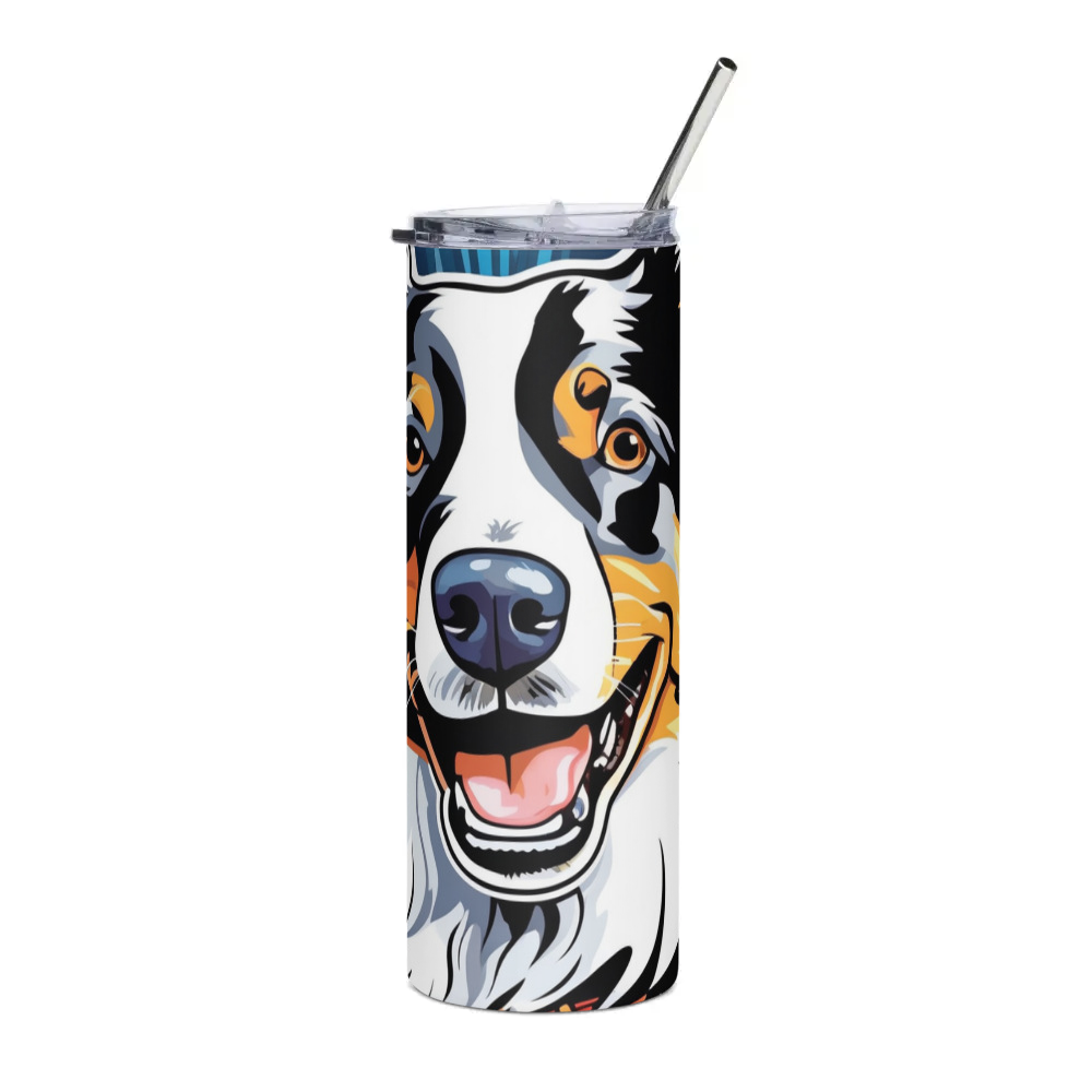 PugMug Custom Border Collie Stainless Steel Tumbler