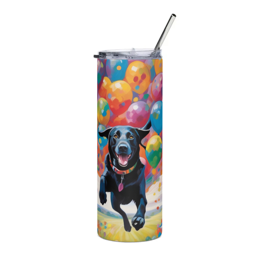 PugMug Custom Black Labrador Retriever Stainless Steel Tumbler