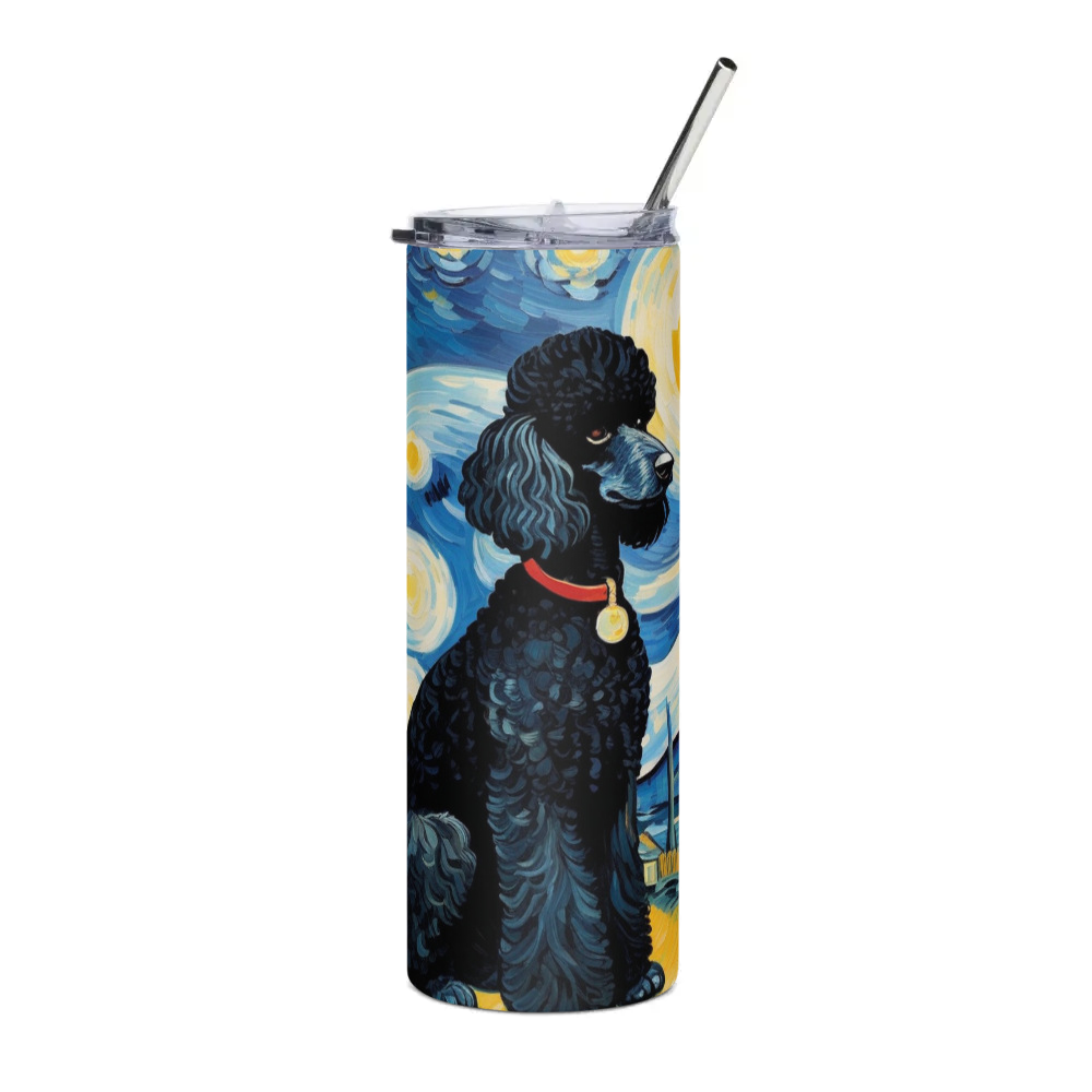 PugMug Custom Black Poodle Stainless Steel Tumbler
