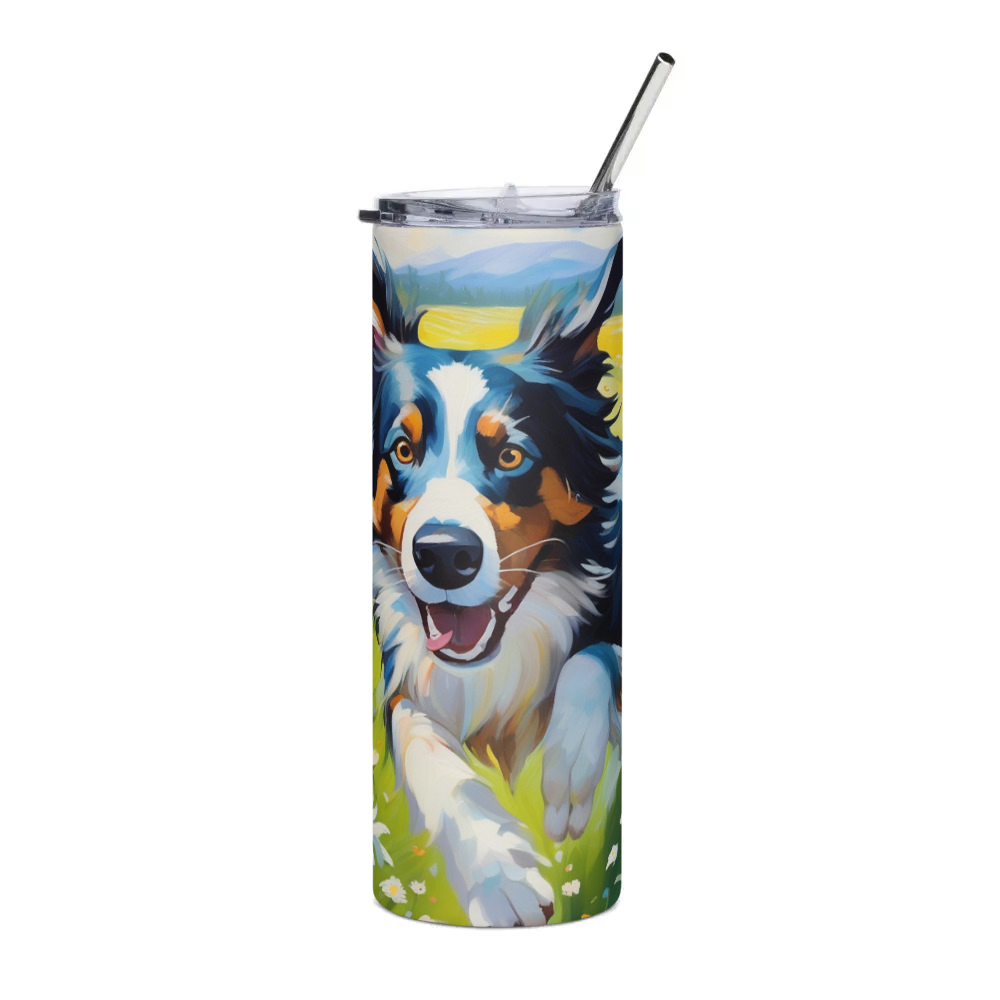 PugMug Custom Border Collie Stainless Steel Tumbler