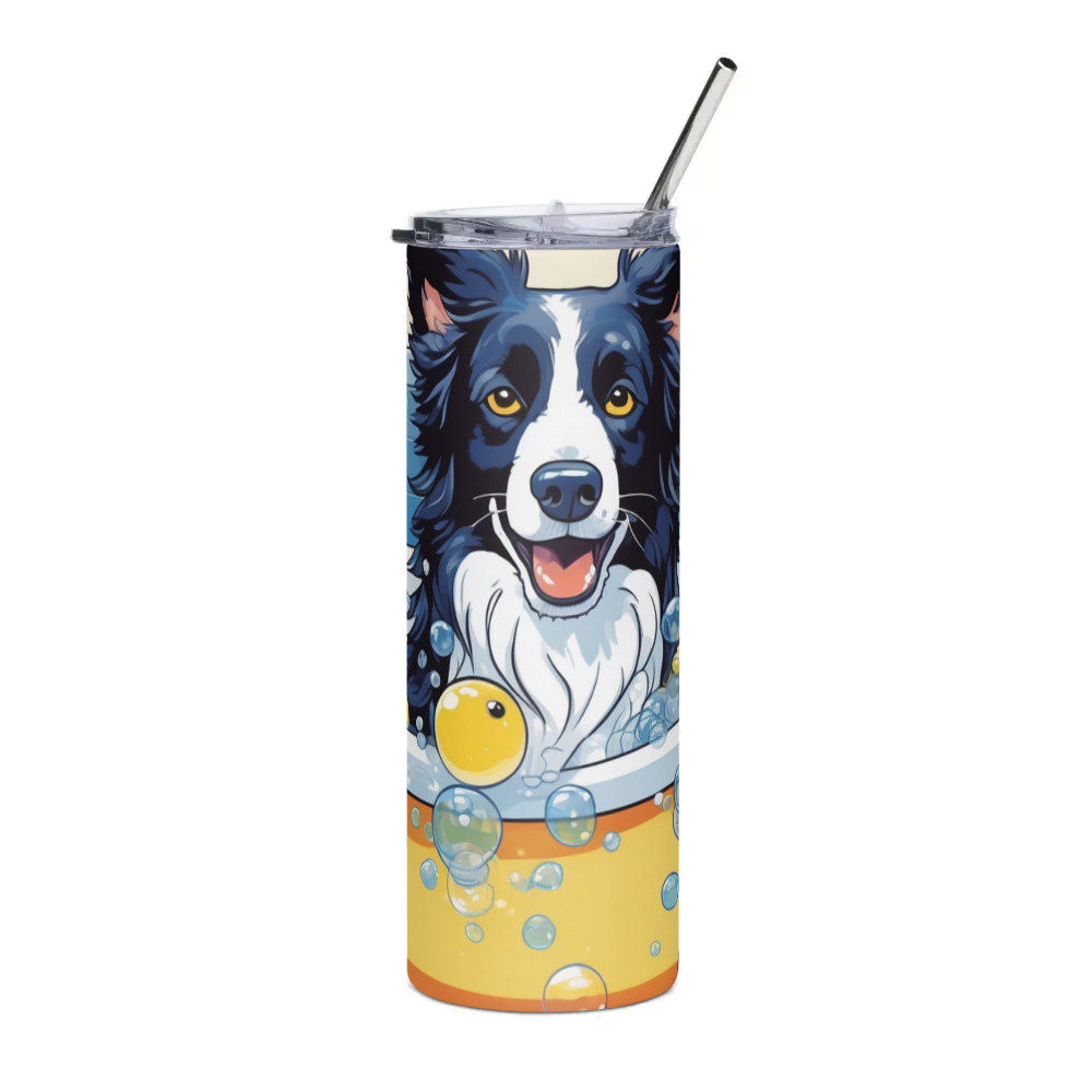 PugMug Custom Border Collie Stainless Steel Tumbler